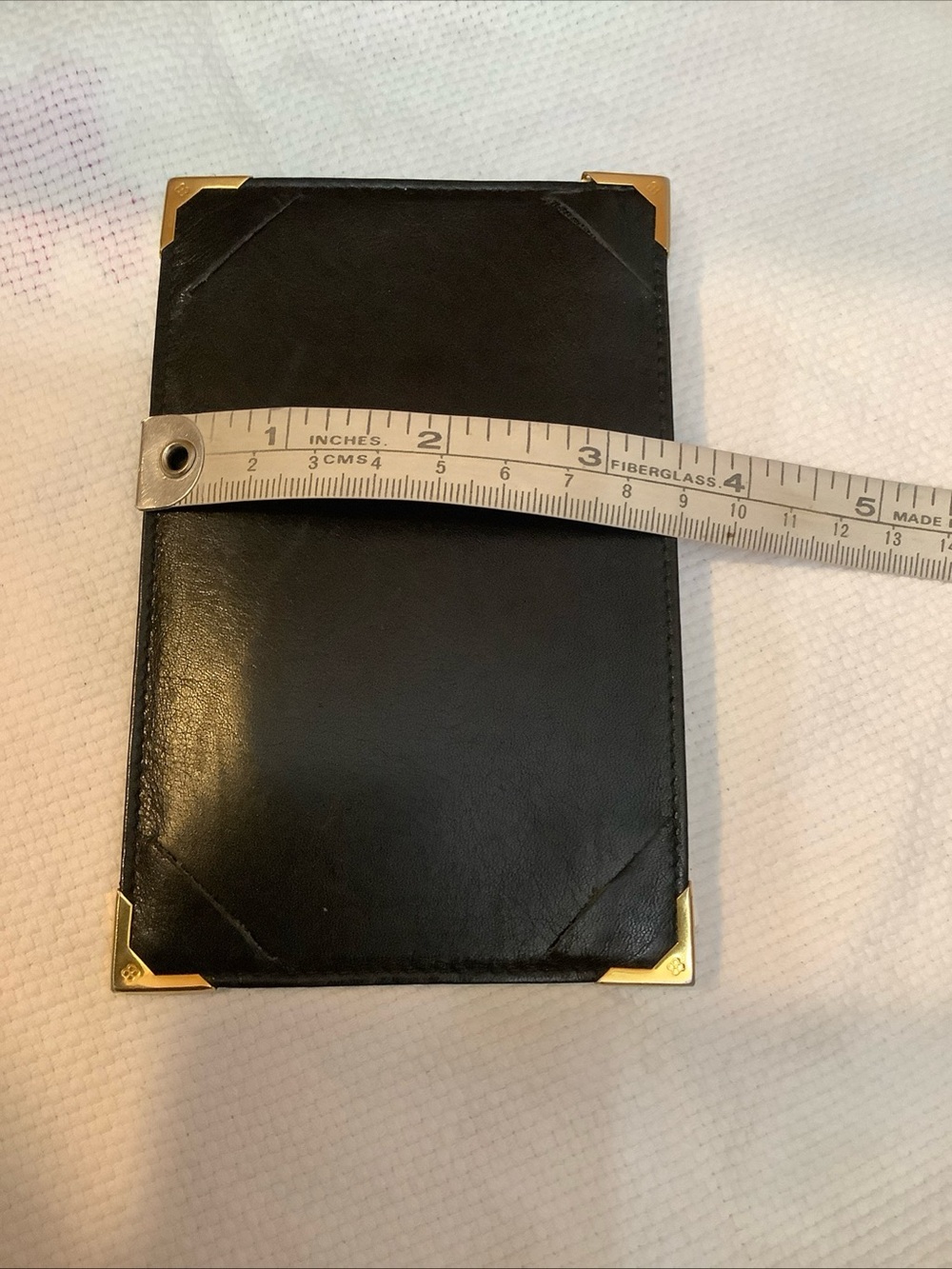 Vintage Balenciaga Paris Black Leather Notepad Holder BB Logo Gold Corners - Picture 5 of 11